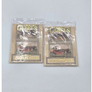 2 Vintage Sets of 12 Decorative Labels‎ Antioch Bookplates